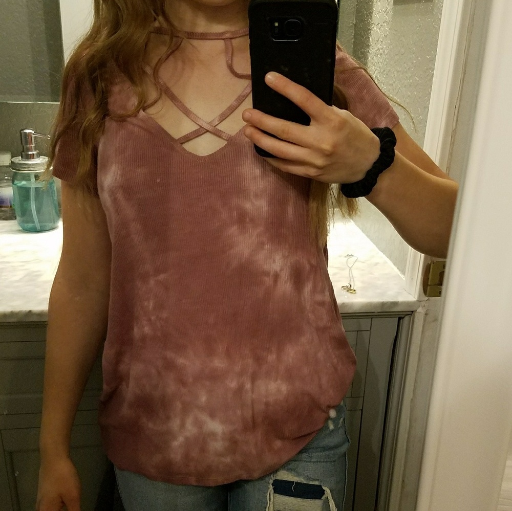 Ribbed tye die tshirt